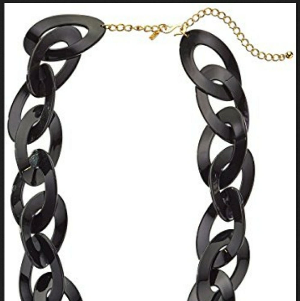 Vintage KJL - Black Lucite Chain Link Necklace - Picture 2 of 7